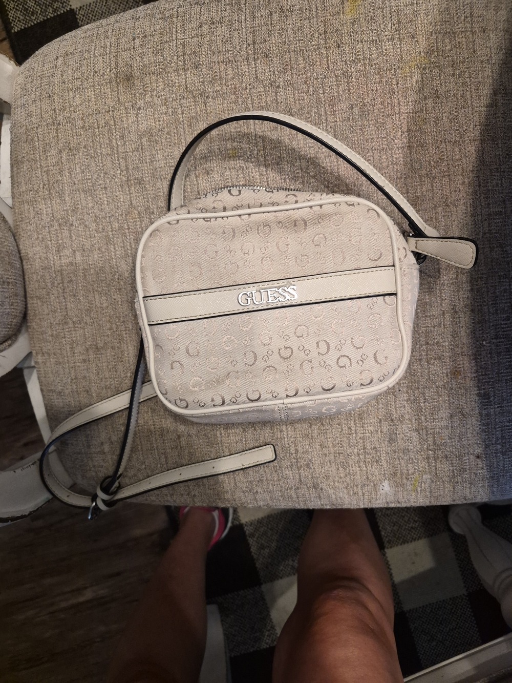 GUESS Cream Logo Crossbody Bag